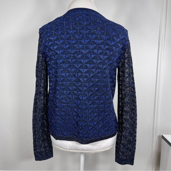 St. John Metallic Diamond Lace Knit Cardigan and Tank Top Set… - Picture 5 of 16
